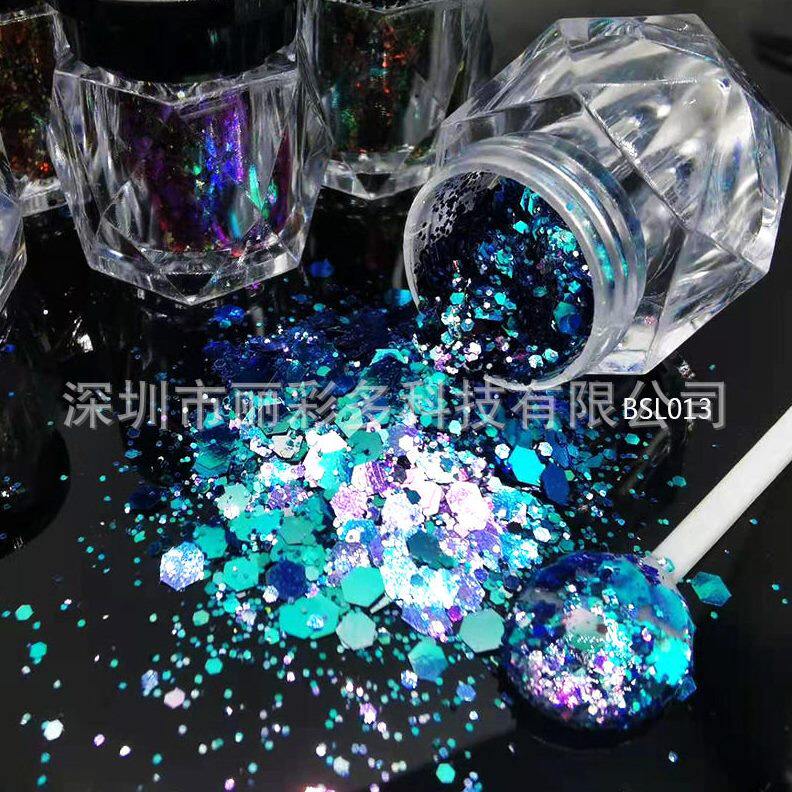 甄选流麻流沙混合变色龙闪粉亮片PET金葱粉变色闪光亮片滴胶美甲