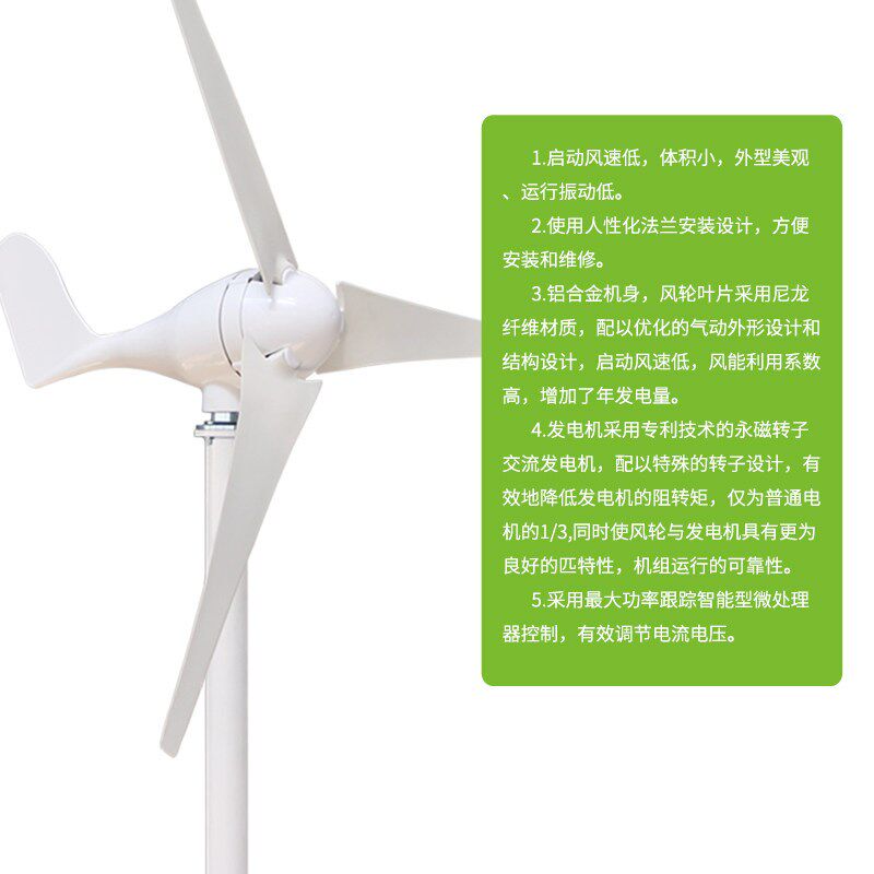 小型风力发电机300W大功率12V24V控制器户外船用家用风光互补发电