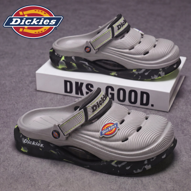 Dickies增高洞洞鞋男2026新款夏季外穿防滑包头拖鞋男士沙滩凉鞋