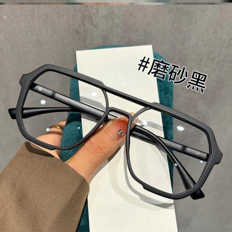 复古双梁黑框武士眼镜近视男款痞帅大脸眼睛镜架女防蓝光可配度数