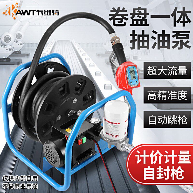 德国进口电动抽油泵柴油12v24v220v伏加油机车载小型加油枪带计量