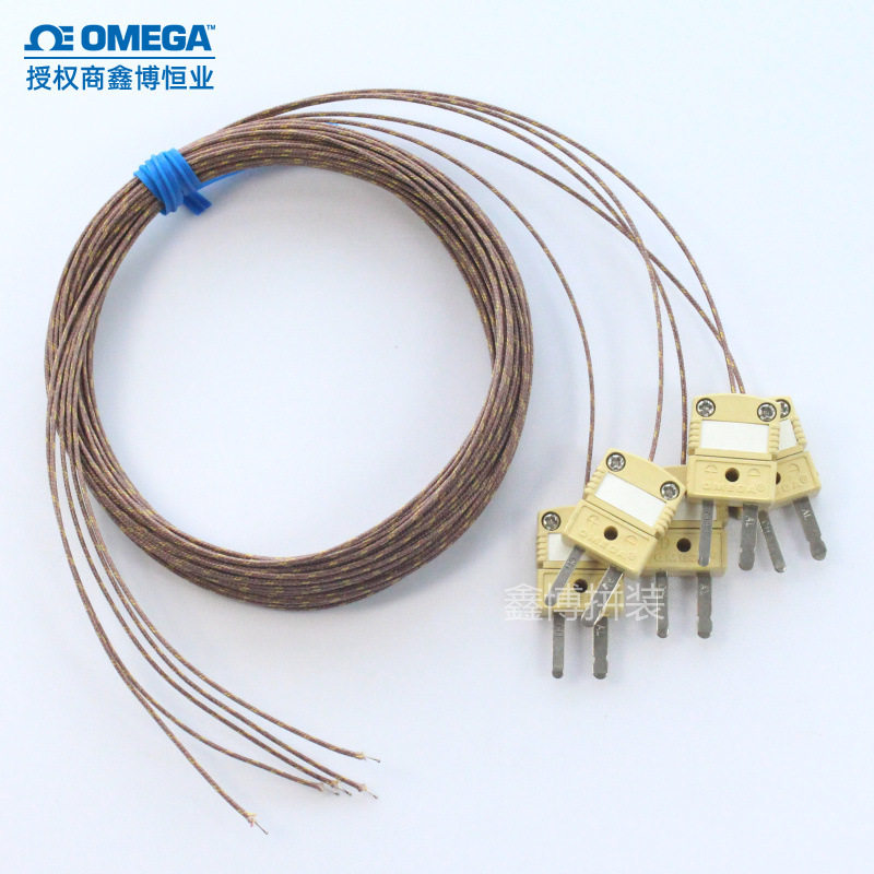 美国OMEGA GG-K-30-SLE 玻璃纤维 K型热电偶测温线HMPW-K-M连接器