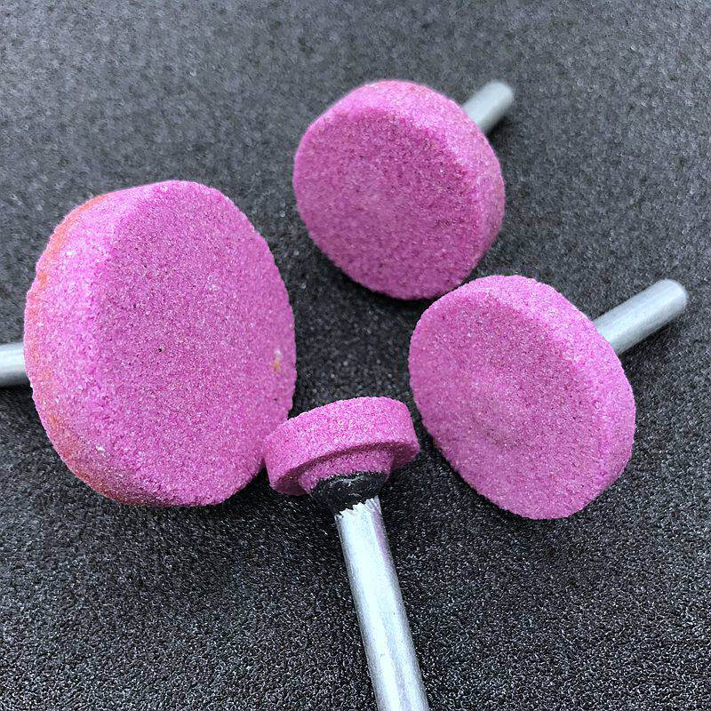 白刚玉T型砂轮磨头红刚玉火石仔模具金属缝隙抛光打磨电磨Z头6mm
