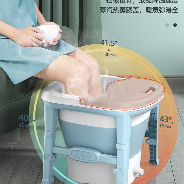 甄选可折叠泡脚盆儿童塑料泡脚桶成人过小腿洗脚盆家用带盖按摩足