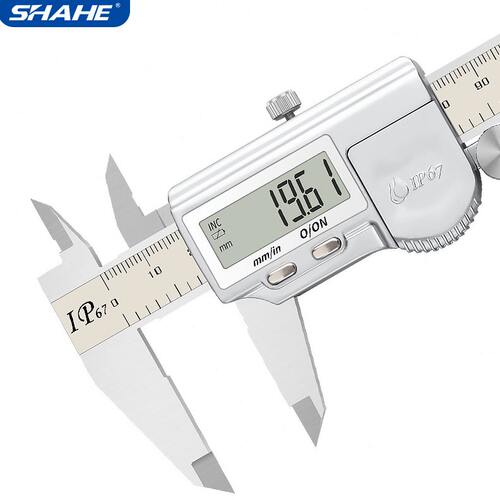 甄选SHAHE 防水数显卡尺0-150 0-200 0-300 IP67防水电子数显游标