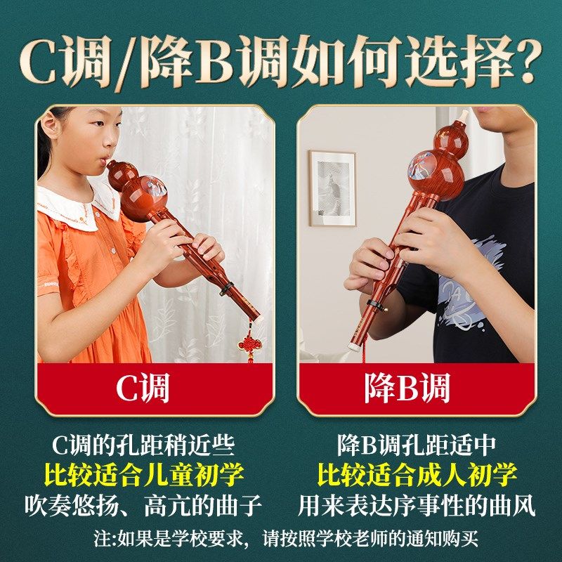 奇美葫芦丝乐器C调降B调儿童专业防摔7孔小学生专用葫芦丝