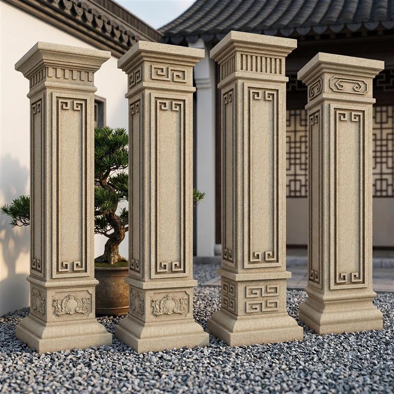 罗马柱模具 建筑用方形欧式雕花包边四方形中式别墅大门水泥柱子