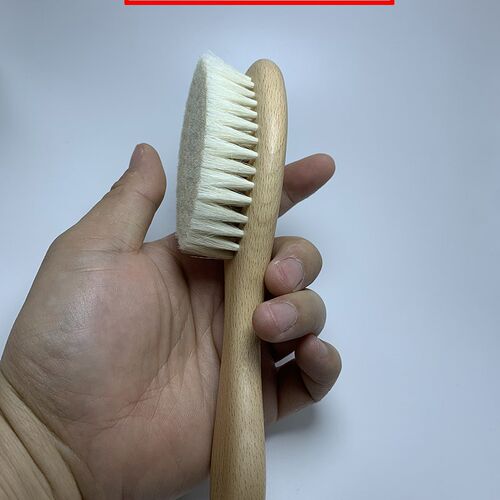 头发刷碎发刷barber实木木手柄男士油头雕刻碎发扫羊毛油头刷颈扫