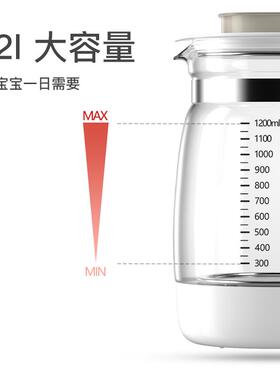 恒温调奶器玻璃壶耐高温家用热水壶透明凉水杯婴儿暖奶篮炖盅配件