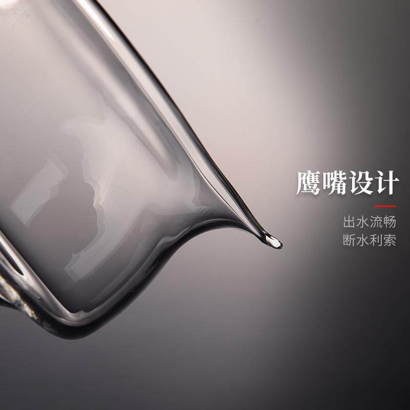 锦格侧把玻璃公道杯耐高温玻璃带茶漏茶海圆形公杯过滤茶器分茶器