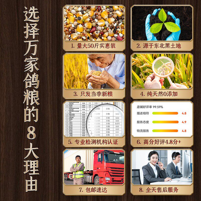 鸽子粮万家营养2号鸽子食粮鸟食信鸽专用有玉米饲料鸽粮50斤包邮