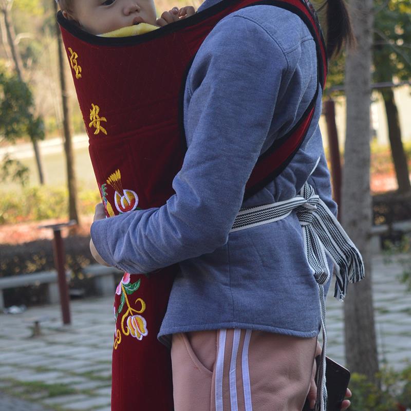 前抱后背贵州老式传统绣花新生婴儿软硬背扇云南宝宝小孩子背带袋