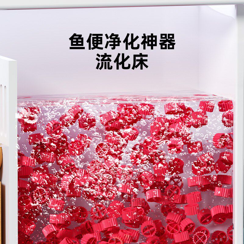 鱼缸小型客厅2024新款轻奢高级家用超白玻璃长方形带盖带氧气鱼缸