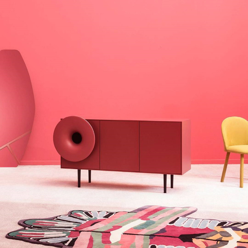 新款喇叭餐边柜创意个性茶水柜钢琴烤漆玄关装饰柜碗柜储物柜定制