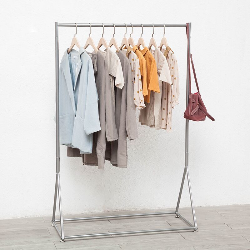 服装店展示架落地式简约女装挂衣架童装陈列架侧挂婚纱银色货架子
