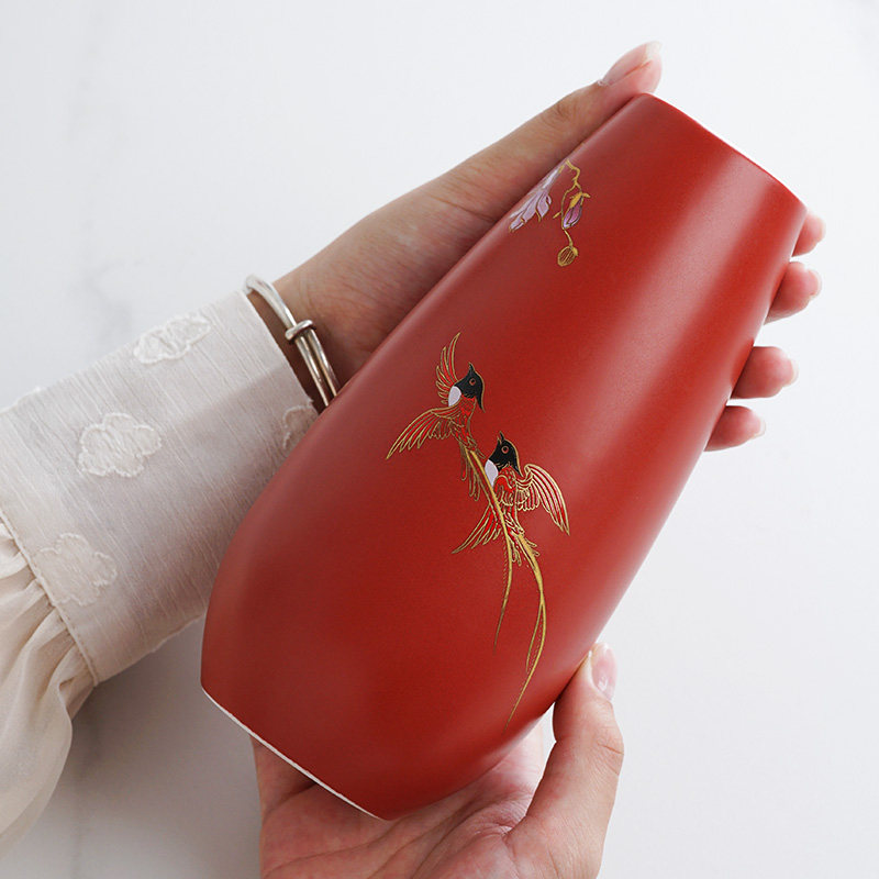 比翼连理陶瓷花瓶结婚婚房客厅餐桌家用居家摆件花插婚庆用品大全