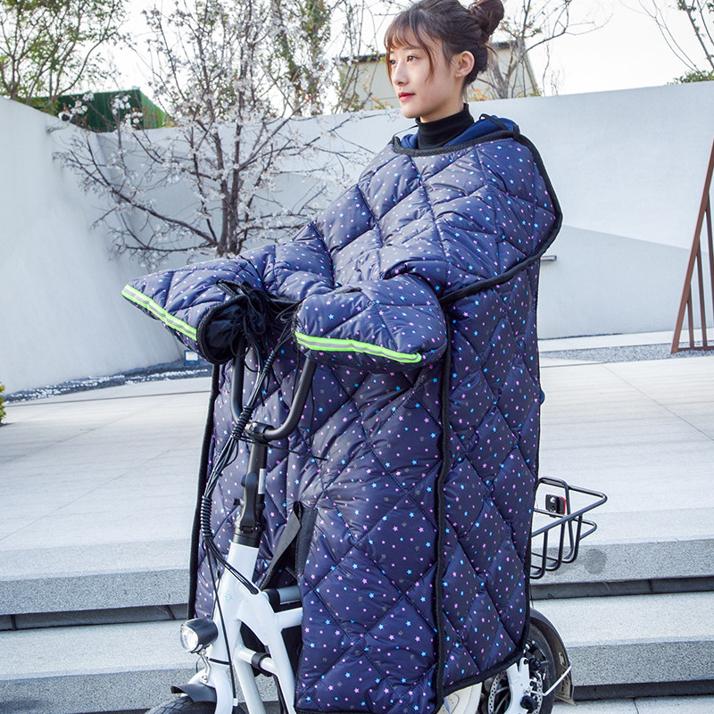 小电动自行车挡风被冬季加绒加厚双面滑板代驾车折叠横梁车防风罩