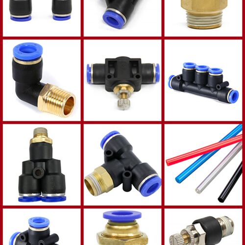 空压机气泵接头PC8-02螺纹直通两通三通PU管气管快插快速接头弯头