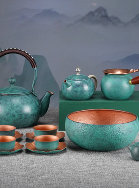 紫铜茶壶《春意盎然茶礼套装》礼品套装中式复古茶具煮茶壶烧水壶