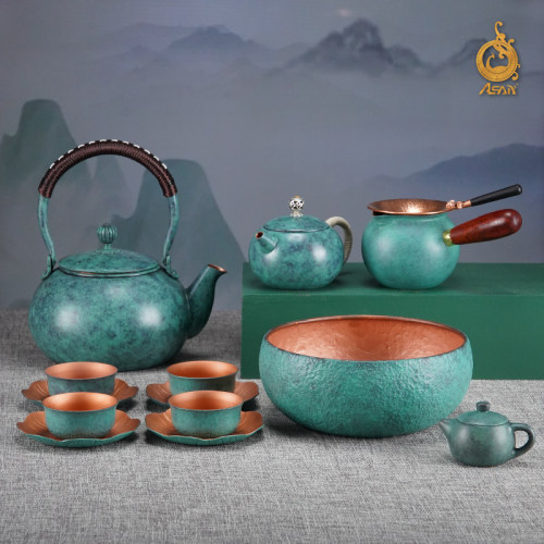 紫铜茶壶《春意盎然茶礼套装》礼品套装中式复古茶具煮茶壶烧水壶