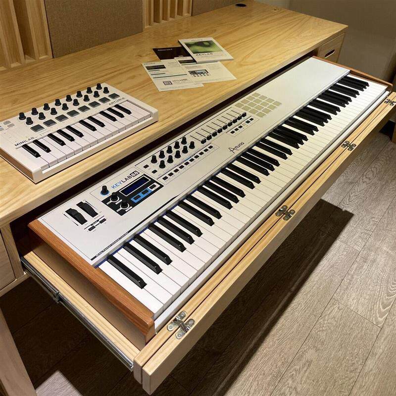 实木电子琴桌编曲工作台电钢琴书桌一体midi键盘音乐编曲桌钢琴桌