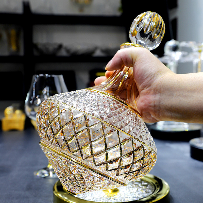 描金醒酒器不倒翁醒酒器陀螺醒酒器快速醒酒家用金钻红酒杯套装