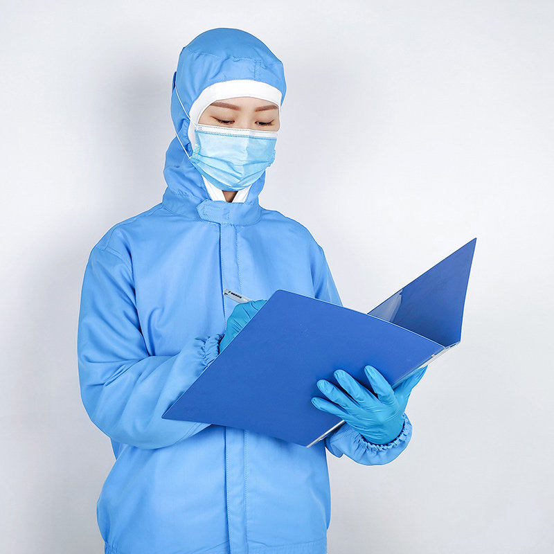 白色防静电连帽工服男女通用中央厨房加工防护服食品厂工作服套装