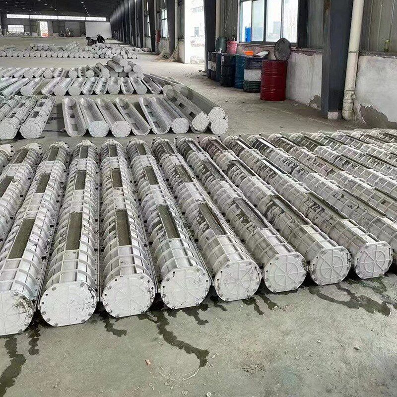 塑料光伏墩立柱仿木桩模具河道树桩石栏杆仿木纹护栏磨具花池围栏