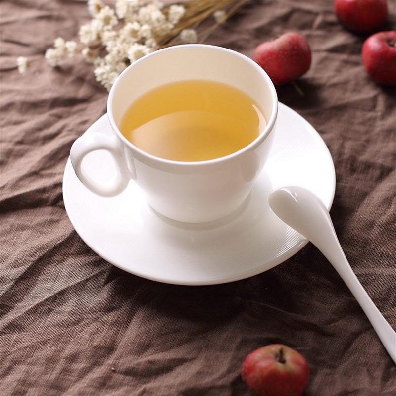 纯白骨质陶瓷杯子套装带碟勺 欧式意式牛奶杯早餐杯红茶杯咖啡杯