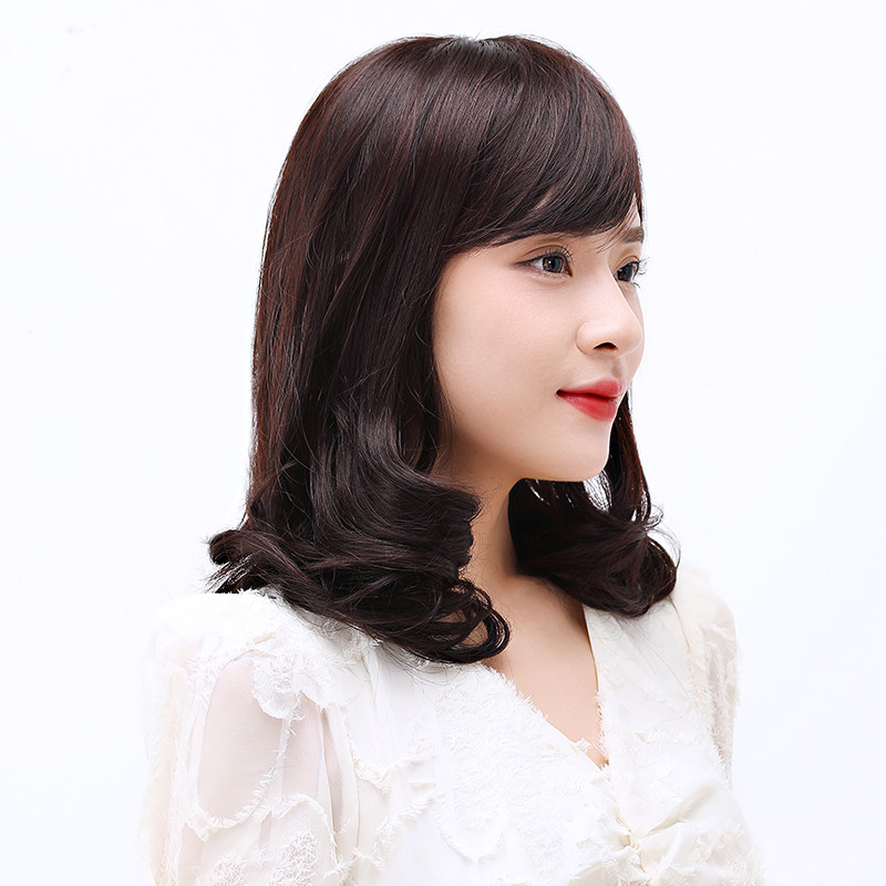 假发女中长发自然全头套式长卷发大波浪锁骨中年妈妈发型真人发丝