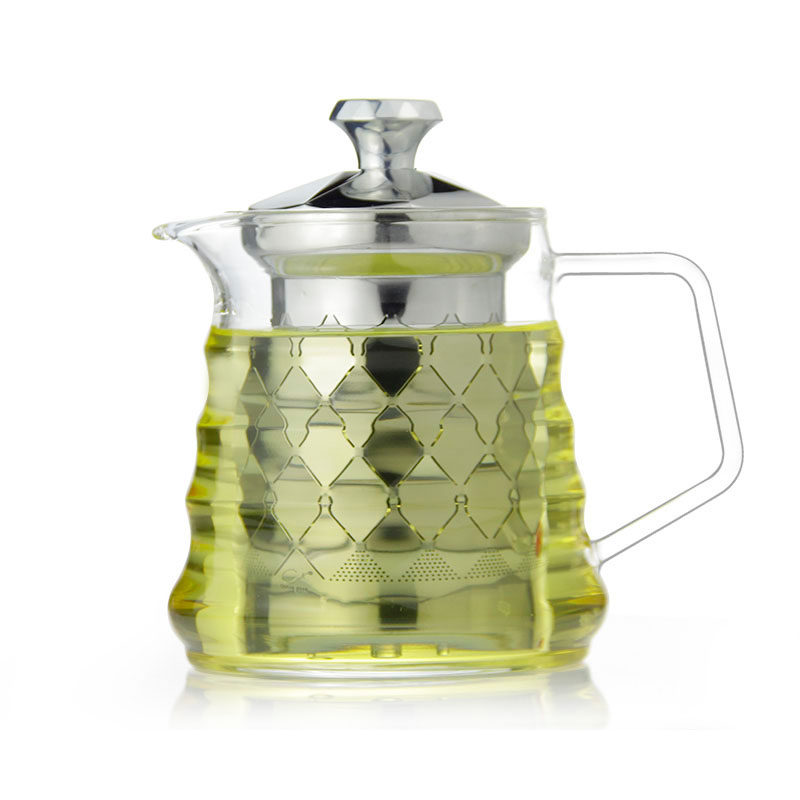 奇高日式玻璃小茶壶套装不锈钢过滤茶具套装红茶壶加厚泡茶器加厚