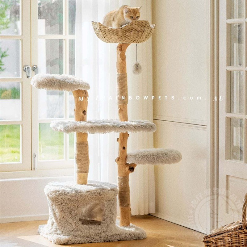 凯瑞暴暴虎实木藤编猫爬架猫窝猫树猫跳台猫玩具磨爪猫架子猫爬树