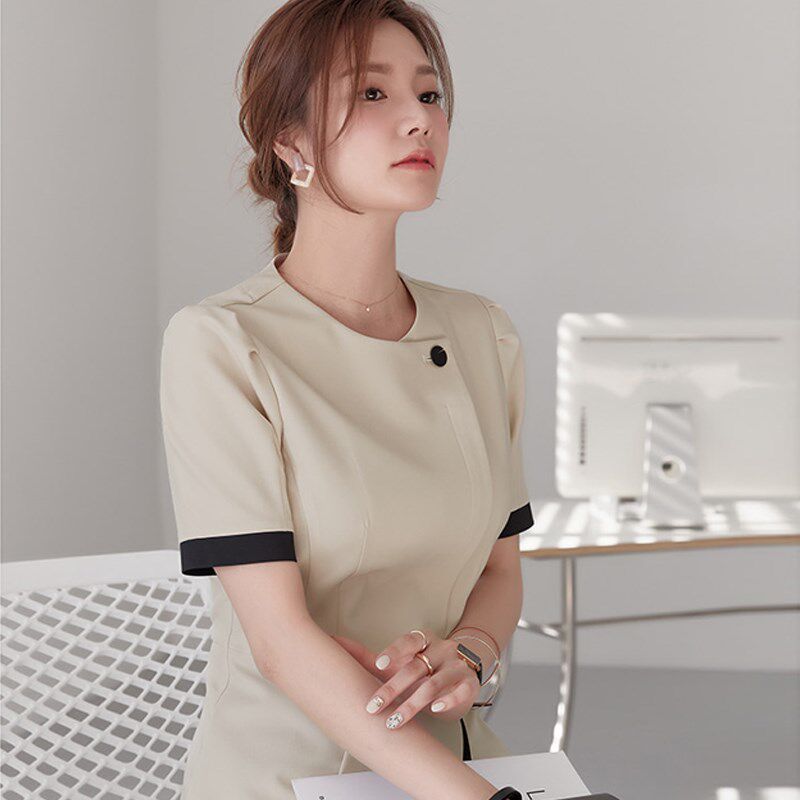 前台工作装美容院工作服女酒店管理空姐职业套装女神气质范高端夏