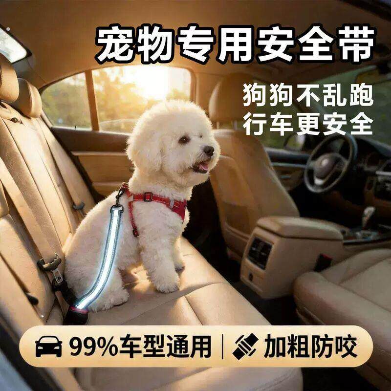 狗狗安全带车载宠物带牵引绳安全绳坐车神器小狗安全扣汽车狗抱婴