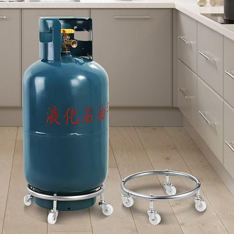 瓦斯罐小推车特厚带煞车万向轮移动汽瓶底座滑轮支架气瓶移动托盘