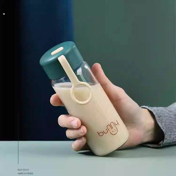 可携式简约水杯长细直身杯玻璃耐热透明单层高颜值女生喝水小杯子