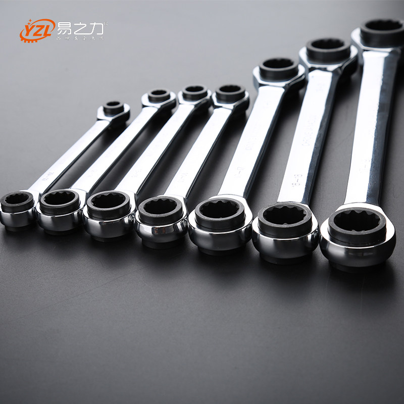 易之力棘轮扳手 双头双向快速两用开口梅花扳手 汽车维修五金工具