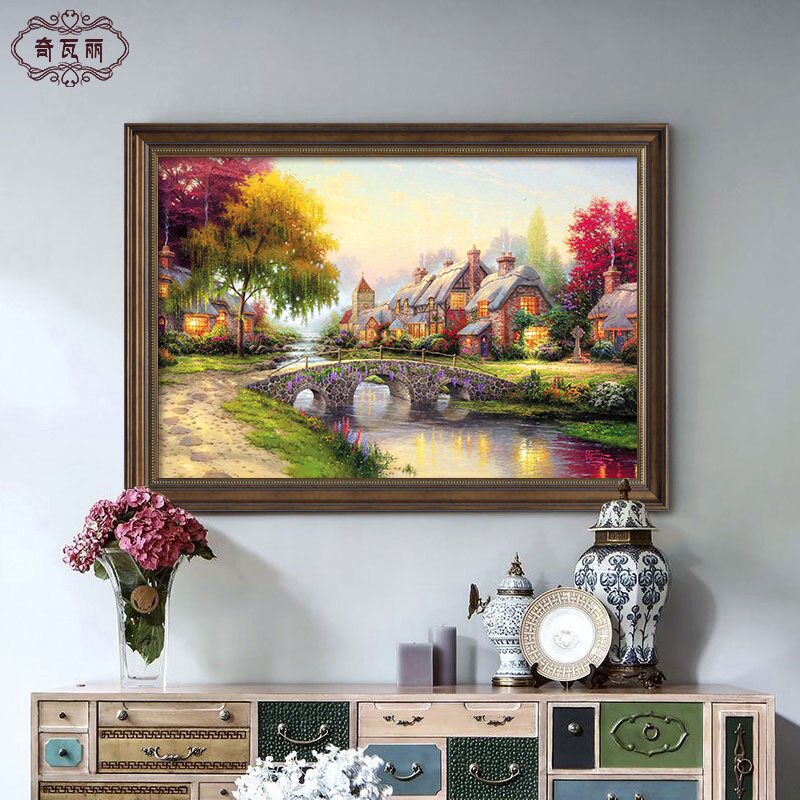 饭厅装饰画欧式卧室挂画梵高莫奈油画美式纯手绘世界名画复古壁画
