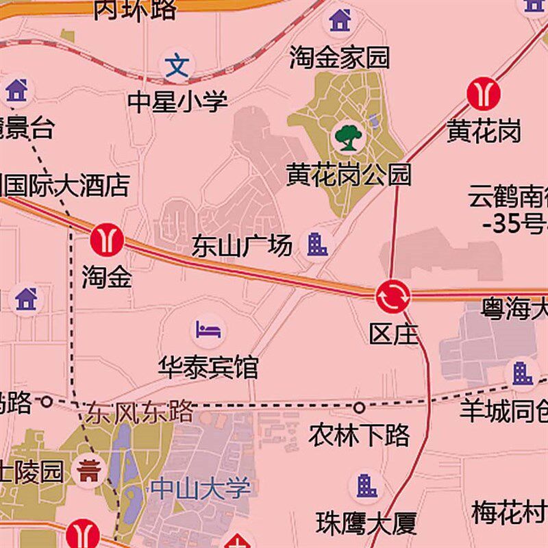 2024新款广州市城区地图办公室挂图高清防水墙壁装饰实物推荐定制
