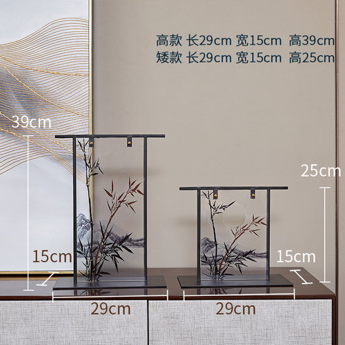 新中式创意竹子摆件客厅书房玄关摆设禅意家居装饰品乔迁新居礼品