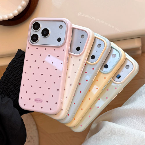 ins撞色波点iPhone17手机壳