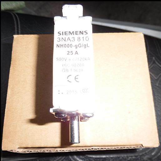 SIEMENS熔断器3NA3810 25A 500V NH000 gG
