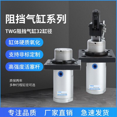 阻挡气缸止动气缸TWG32/TTG40/50-10/15/20/25/C/B/R/K/KF流水线