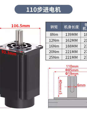 三相110步进电机套装110BYG350D大力距12N16N20N25N驱动器3ND2283