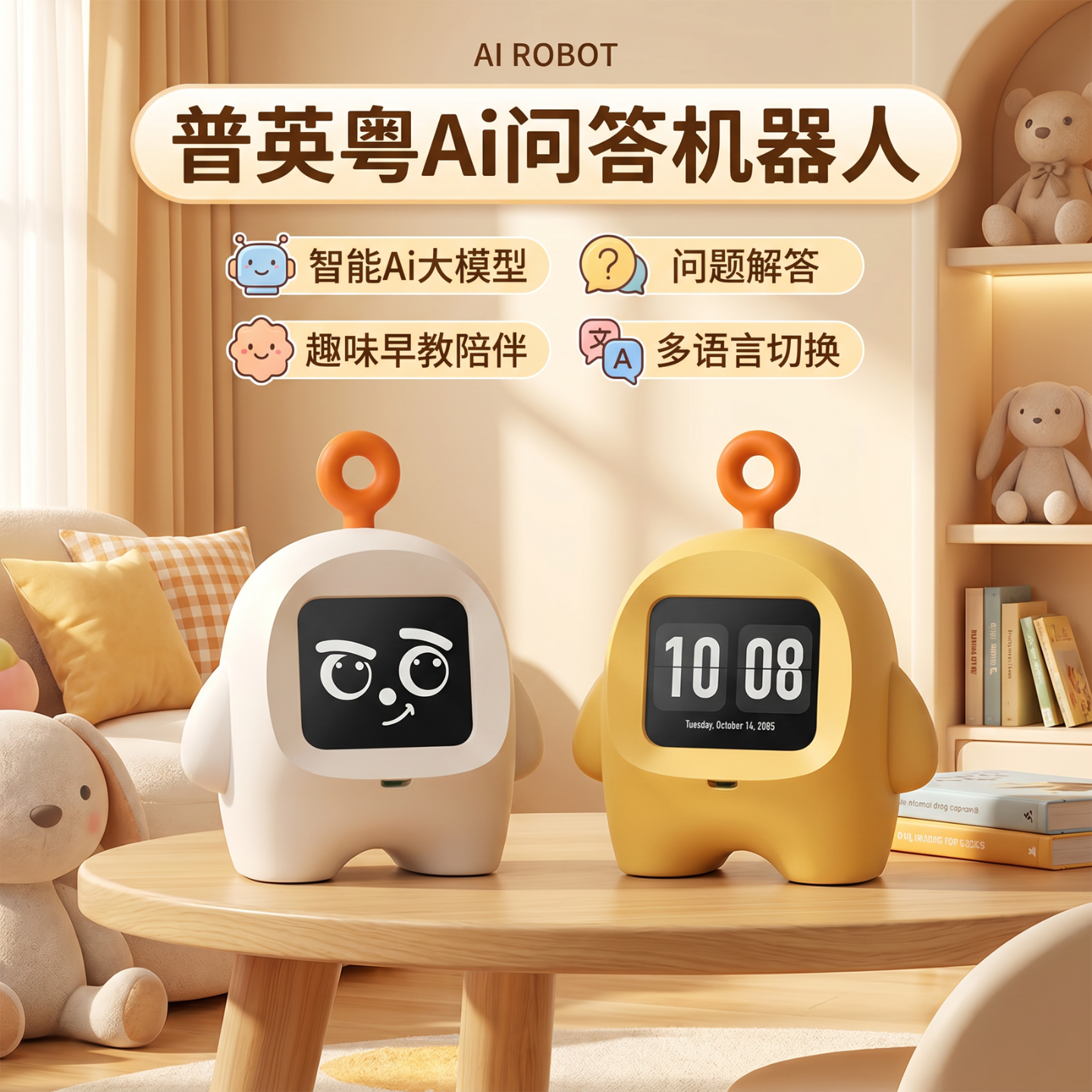 儿童中英粤语Ai智能问答机器人语音对话益智学习早教机六一礼物