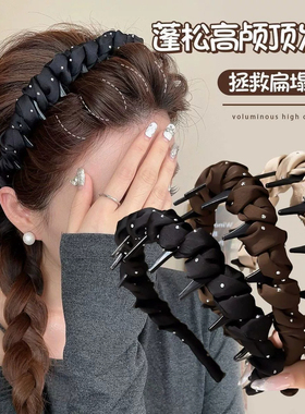 缎面满天星烫钻发箍女带齿防滑