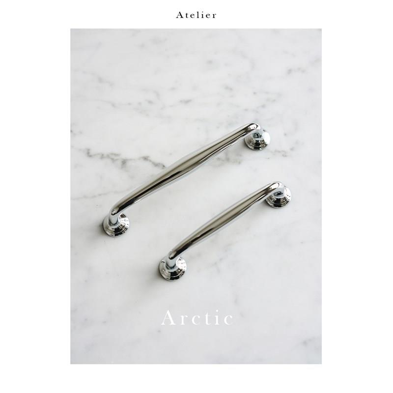 Atelier Arctic法式覆古黄铜柜门把手银色整体橱柜抽屉把手极简图片
