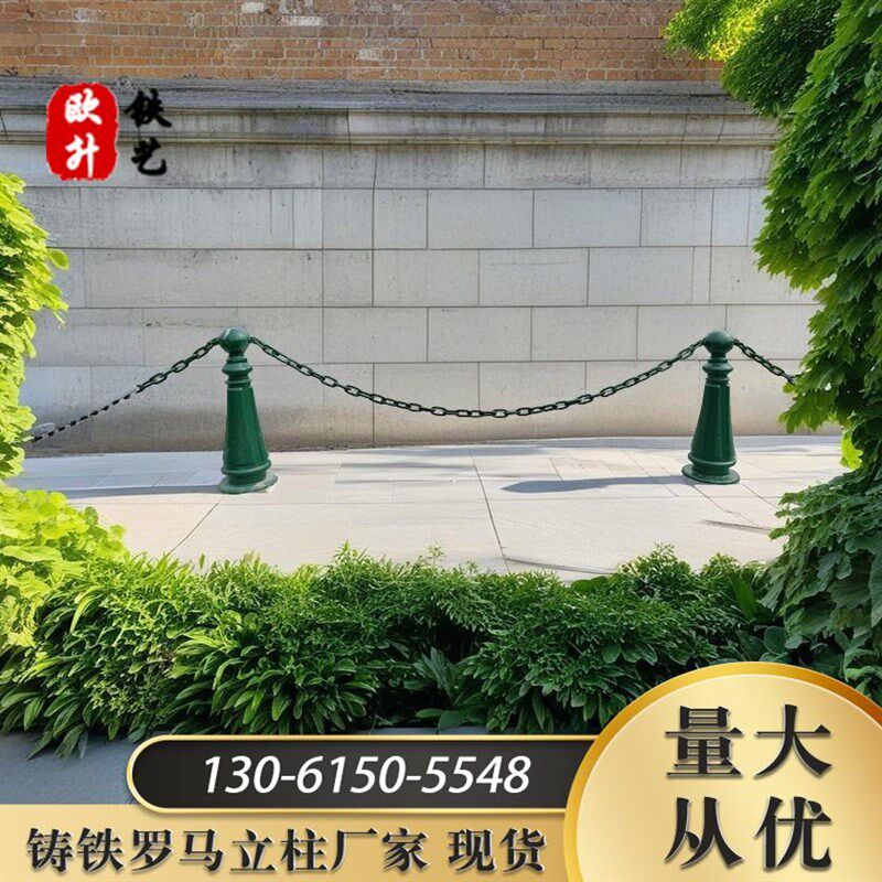 珠海铸铁罗马柱 炼条挂耳车档柱道路 围栏止车桩河道厂家直发铁墩