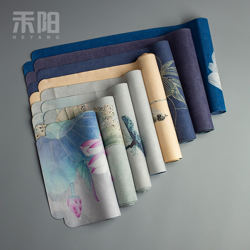 新中式彩绘防水茶席布艺桌旗禅意桌布日式家用茶道配件茶盘茶桌垫