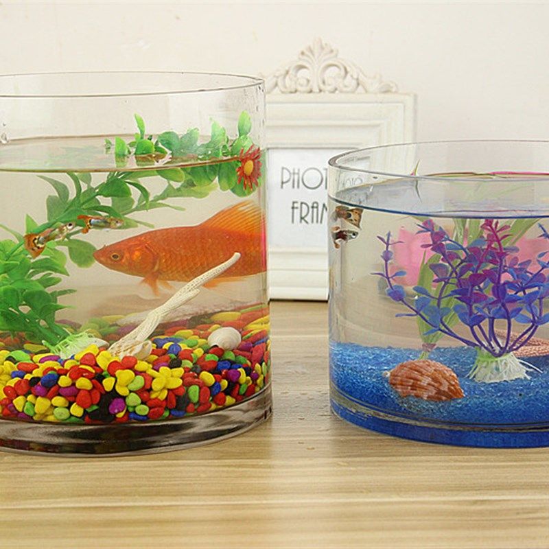 一体整体圆形圆柱玻璃超白热弯鱼缸圆筒球形缸椭圆水族箱加厚加高